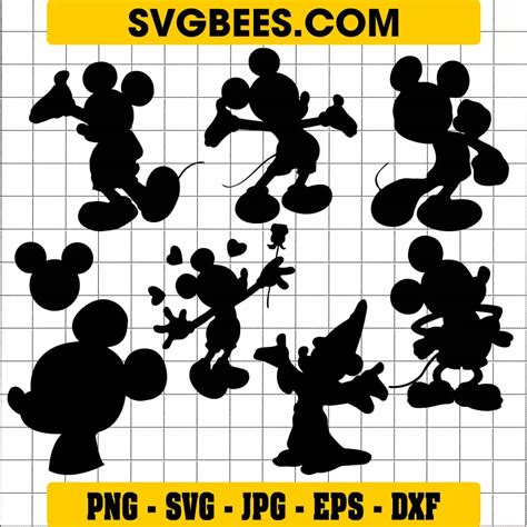 Disney Character Mickey Mouse Silhouette Svg And Png Svgbees