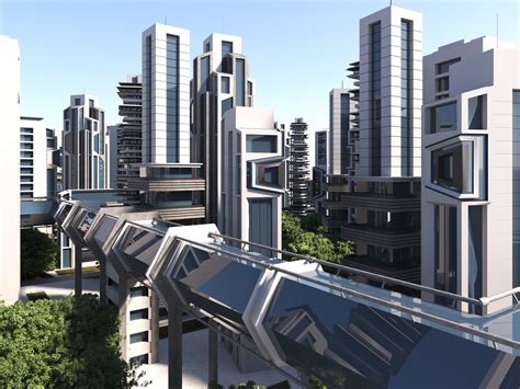 3d Futuristic City Model Turbosquid 2082495