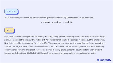 Solved Match The Parametric Equations With The Graphs Labeled