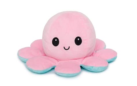 Reversible Plush Octopus Cute Pink Blue Kids Toy T Emotion Etsy