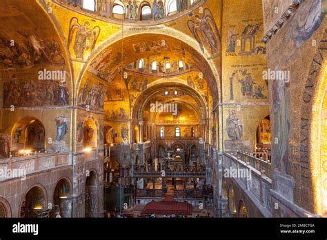 Interior View St Marks Basilica Venice Italy Stock Photo Alamy