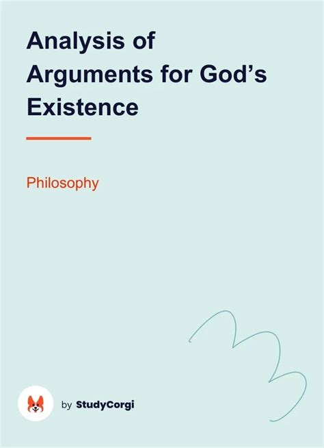 Analysis Of Arguments For Gods Existence Free Essay Example