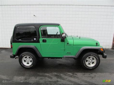 2004 Electric Lime Green Pearl Jeep Wrangler Sport 4x4 64555202 Photo