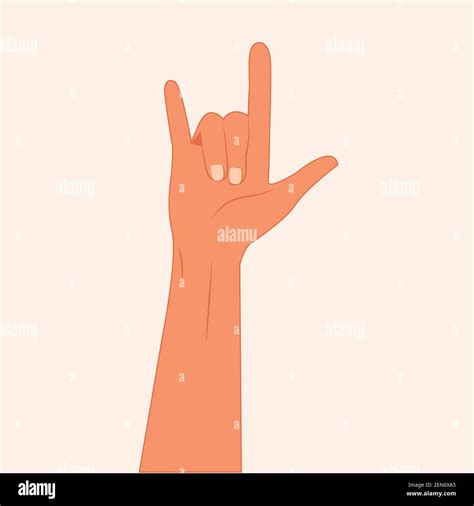 Hand Showing Three Fingers Heavy Metal Rock N Roll Sign Rock Symbol