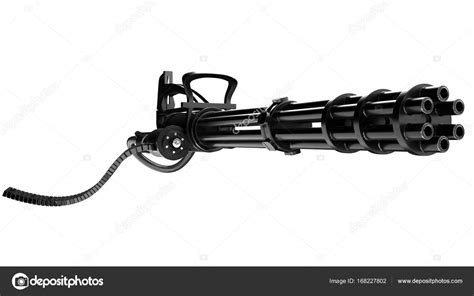 Minigun on a white background Stock Photo by ©r.vladimir.t.gmail.com ...