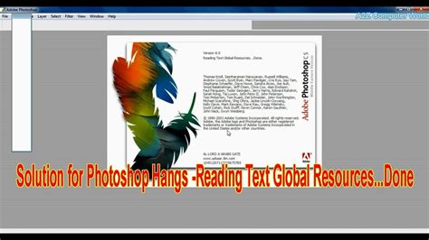 Solution For Photoshop 8 0 Ps Cs Hangs Reading Text Global Resources