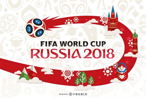 Rusia 2018 Copa del mundo diseño de carteles Descargar vector