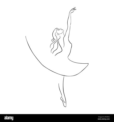 Hand Drawn Ballet Dancer In Pointe Shoes Isolated Vector Illustration