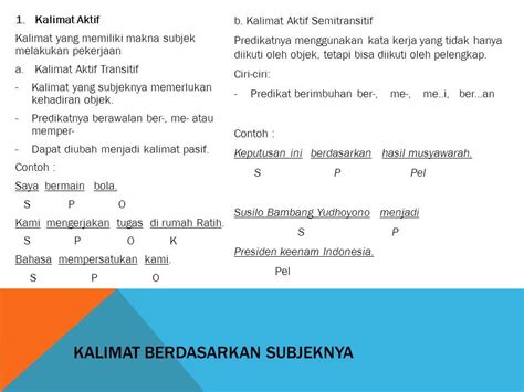 Contoh Kalimat Subjek Predikat Objek