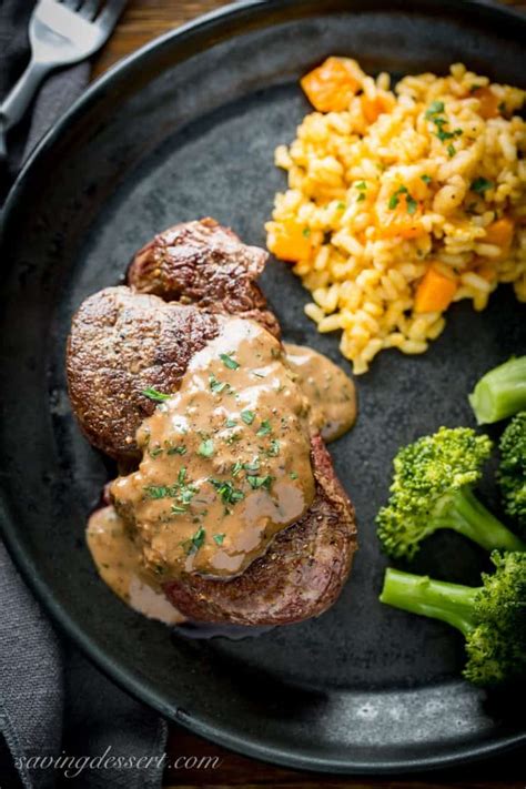 Beef Tenderloin Steaks With Herb Pan Sauce Saving Room For Dessert