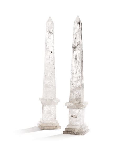 A Pair Of Rock Crystal Obelisks Modern Work Paire D Ob Lisques En