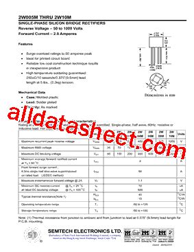 2W04M Datasheet PDF SEMTECH ELECTRONICS LTD