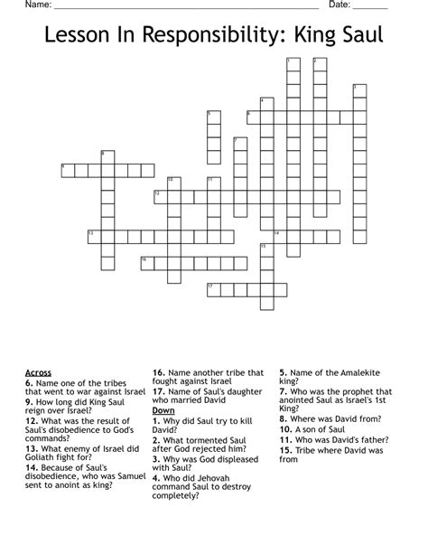 Samuel And King Saul Word Search Wordmint