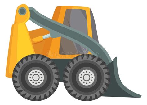 Bobcat Vehicle Side View Cartoon Construction Machinery Stock Vector