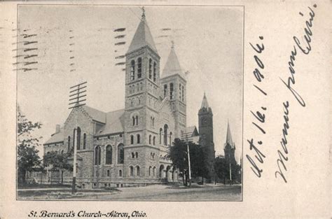 St Bernards Church Akron Oh Postcard