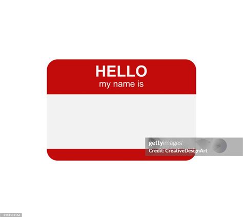 Blank Hello My Name Is Sticker Tag High Res Vector Graphic Getty Images