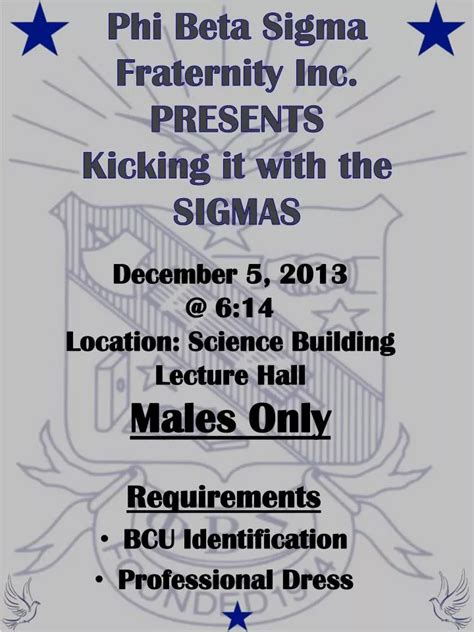 Ppt Phi Beta Sigma Fraternity Inc Presents Kicking It With The Sigmas Powerpoint Presentation