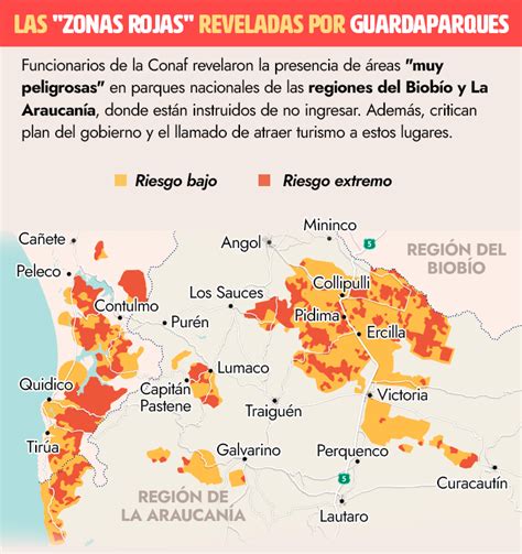 El Mapa De Las Zonas Rojas Advertidas Por Guardaparques De La Conaf