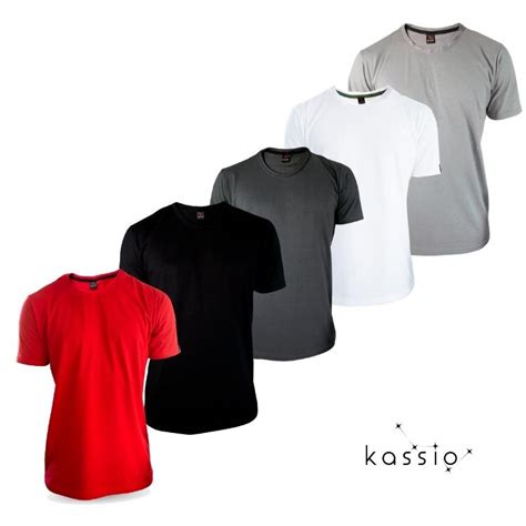 Kit 5 Camisetas Básica Masculina Lisas Algodão 100 Cores Sortidas Gola