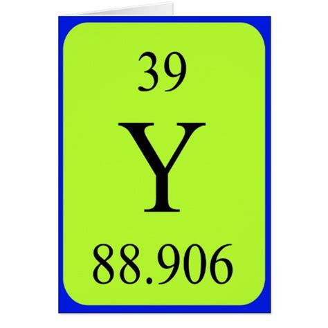 Element 39 card - Yttrium | Zazzle