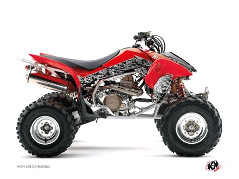 Honda 400 TRX ATV Predator Graphic Kit Black Red Kutvek