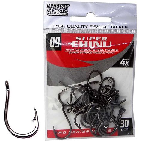 Anzol Marine Sports Super Chinu 4X Black 9 C 30 Un Martinelli Pesca