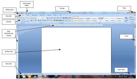 Mengenal Bagian Bagian Lembar Kerja Microsoft Office Word Kursus
