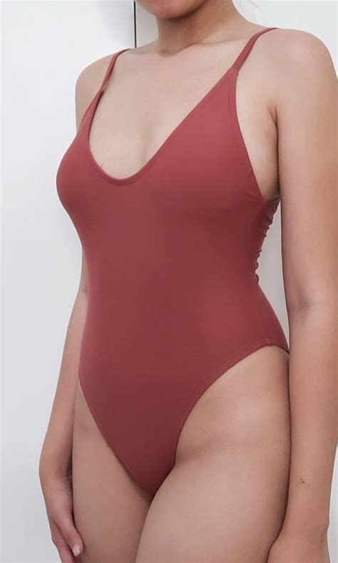 Savvy Swim Blair One Piece In Marsala Womens Fashion Swimwear