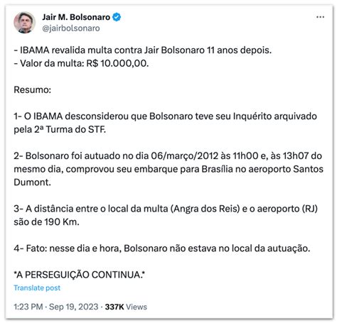 Bolsonaro Diz Que Revalida O De Multa Do Ibama Persegui O