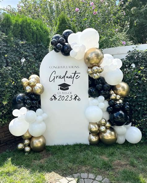 Graduation Balloon Arch Kit Black Balloon Arch Gold Balloon Garland