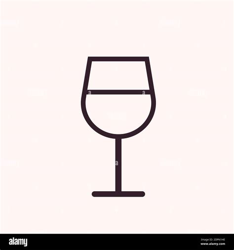 Wine Glass Outline Icon Modern Minimal Flat Design Style Vector Illustration Stock Vector