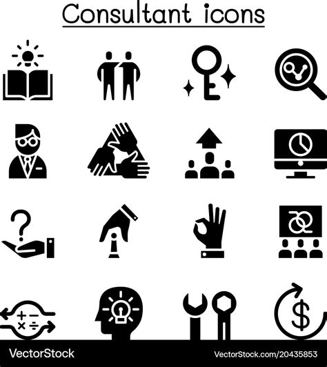 Consultant Expert Icon Set Royalty Free Vector Image