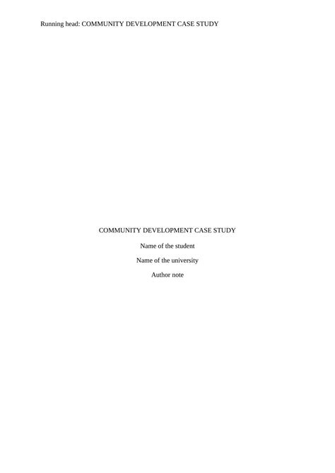 Community Development Case Study