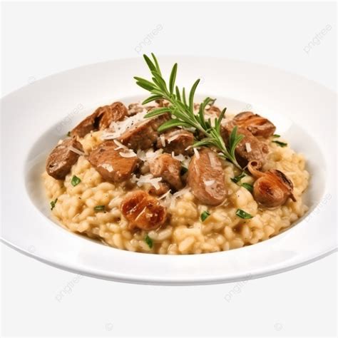 Risotto With Roasted Meat Grill Food Meal Png Transparent Image And