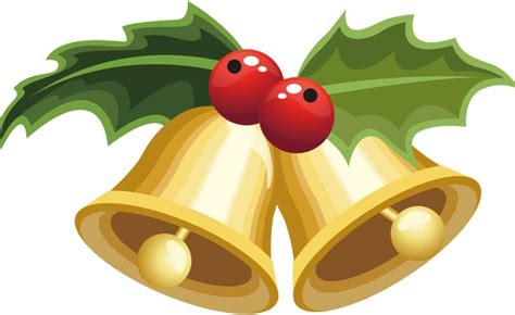 Elegant Christmas Bells with Mistletoe PNG Clipart