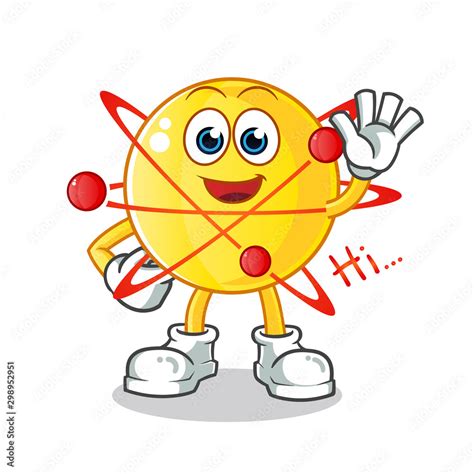 atom waving mascot vector cartoon illustration Stock Vector | Adobe Stock