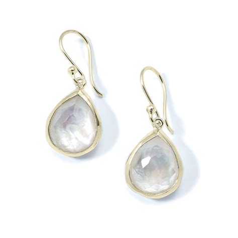 Radiant Pearl Mini Teardrop Gold Earrings Landing Company