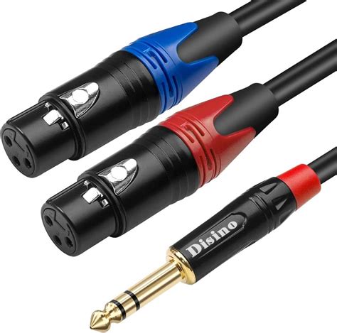 Amazon Disino Dual Female XLR To 1 4 Inch 6 35mm TRS Stereo Male