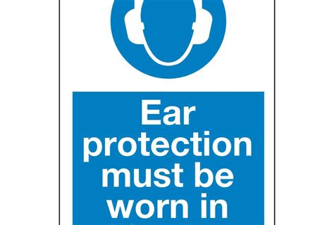 Ear Protection Must Be Worn In This Area Double Sided Hanging Sign