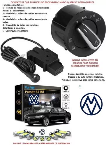 Euroswitch Sensor Automático Y Luces Led Interior Passat B7 Meses sin