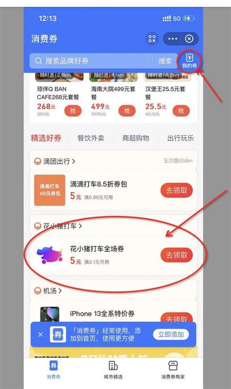 支付支付宝 搜消费券 领5元花小猪代金券 什么值得买