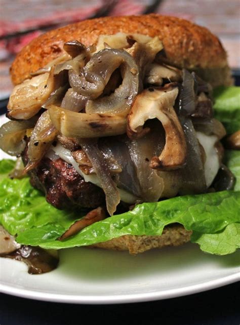 Burger with Caramelized Onions and Mushrooms | My Nourished Home