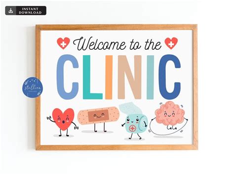 Printable Welcome To The Clinic Sign School Health Office Poster