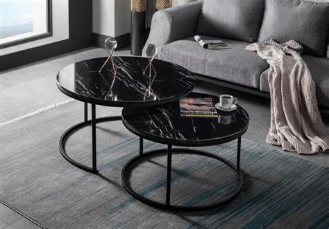 Tables Basses Gigogne Rondes Noires Ania Noir Storm