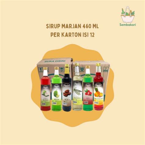 Jual Sirup Marjan Berbagai Rasa Marjan Syrup 1 Karton 12 X 460 Ml