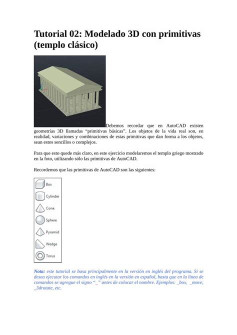 PDF Tutorial 02 Modelado 3D con primitivas templo clásico