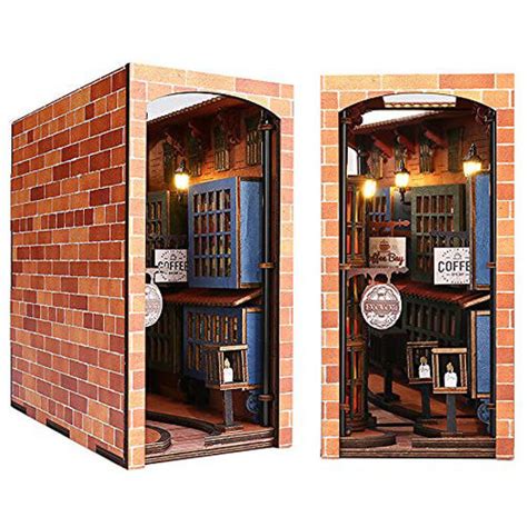 GetUSCart Fsolis 3D Wooden Puzzle DIY Dollhouse Book Nook Bookshelf