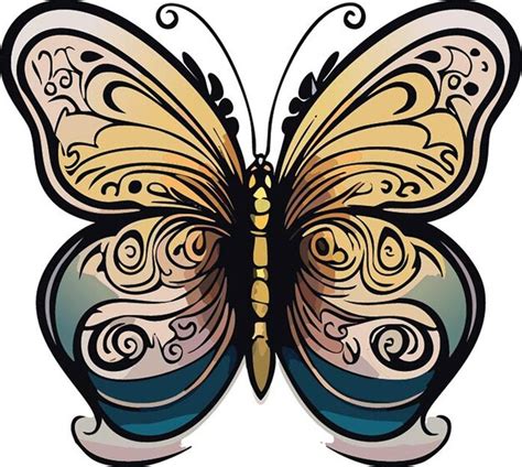 Premium Vector Cute Butterfly Outline Illustration