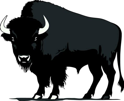 black silhouette of bison animal 23621521 Vector Art at Vecteezy