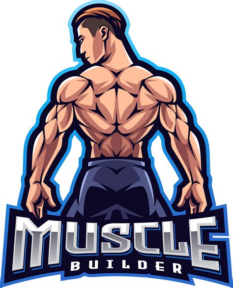 Muscle Man Esport Mascot Logo Design By Visink TheHungryJPEG